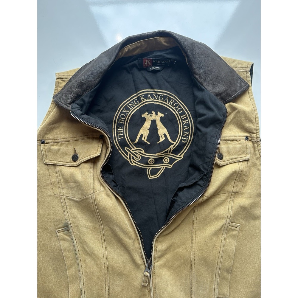Kakadu Traders Australia Kelly Concealed Carry Vest Men L Brown Canvas - Picture 9 of 12